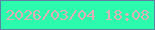 文字の大きさ：4、枠の色：5a82a2、背景の色：2cfbad、文字の色：dcb2b5 無料ブログパーツのブログ時計