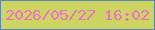 文字の大きさ：4、枠の色：5a87b4、背景の色：cdd562、文字の色：f26ecb 無料ブログパーツのブログ時計