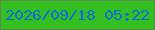 文字の大きさ：5、枠の色：5a884d、背景の色：34be1f、文字の色：0c6ed8 無料ブログパーツのブログ時計