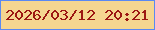 文字の大きさ：5、枠の色：5a89f2、背景の色：f5d690、文字の色：9c1713 無料ブログパーツのブログ時計