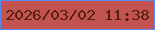 文字の大きさ：1、枠の色：5a8aef、背景の色：c35252、文字の色：552405 無料ブログパーツのブログ時計