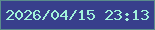 文字の大きさ：3、枠の色：5a8c8c、背景の色：383f8c、文字の色：a1f2db 無料ブログパーツのブログ時計