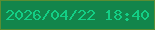文字の大きさ：2、枠の色：5a8d32、背景の色：12854b、文字の色：13ce85 無料ブログパーツのブログ時計