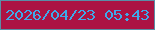 文字の大きさ：4、枠の色：5a8ea6、背景の色：ac1343、文字の色：3ea9ea 無料ブログパーツのブログ時計