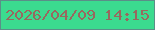 文字の大きさ：4、枠の色：5a8f88、背景の色：3bdb8f、文字の色：98685f 無料ブログパーツのブログ時計