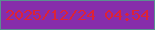 文字の大きさ：3、枠の色：5a8f90、背景の色：872dab、文字の色：dc2337 無料ブログパーツのブログ時計