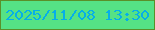 文字の大きさ：1、枠の色：5a9029、背景の色：55e285、文字の色：05afe8 無料ブログパーツのブログ時計