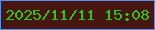 文字の大きさ：1、枠の色：5a90f2、背景の色：471610、文字の色：25c81b 無料ブログパーツのブログ時計