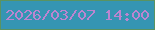 文字の大きさ：4、枠の色：5a9361、背景の色：3595b3、文字の色：bc85d0 無料ブログパーツのブログ時計