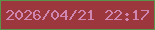 文字の大きさ：1、枠の色：5a944a、背景の色：9b373d、文字の色：cf86b0 無料ブログパーツのブログ時計