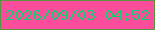 文字の大きさ：5、枠の色：5a9541、背景の色：fb4d9b、文字の色：15d170 無料ブログパーツのブログ時計