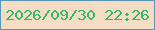 文字の大きさ：5、枠の色：5a97b2、背景の色：f5ddc5、文字の色：32b868 無料ブログパーツのブログ時計