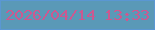 文字の大きさ：1、枠の色：5a97d3、背景の色：5a99b7、文字の色：cc5990 無料ブログパーツのブログ時計