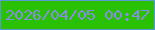 文字の大きさ：4、枠の色：5a99d5、背景の色：2ac003、文字の色：878ce7 無料ブログパーツのブログ時計