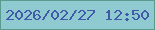 文字の大きさ：3、枠の色：5a9b8f、背景の色：8fcad1、文字の色：4259a9 無料ブログパーツのブログ時計