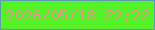 文字の大きさ：4、枠の色：5a9cb6、背景の色：54f226、文字の色：d99c7e 無料ブログパーツのブログ時計