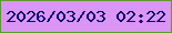 文字の大きさ：4、枠の色：5a9d28、背景の色：db95f3、文字の色：000a6f 無料ブログパーツのブログ時計