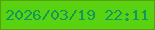 文字の大きさ：4、枠の色：5a9e0a、背景の色：59d212、文字の色：11985a 無料ブログパーツのブログ時計