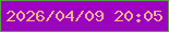 文字の大きさ：1、枠の色：5a9e43、背景の色：9b01be、文字の色：fcb68d 無料ブログパーツのブログ時計