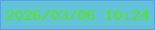 文字の大きさ：4、枠の色：5a9ef4、背景の色：62c3d6、文字の色：5ae515 無料ブログパーツのブログ時計