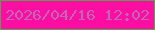 文字の大きさ：1、枠の色：5a9f4d、背景の色：fc0ea2、文字の色：c067b7 無料ブログパーツのブログ時計