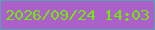 文字の大きさ：5、枠の色：5a9fb3、背景の色：ac61ca、文字の色：71e70c 無料ブログパーツのブログ時計