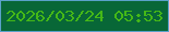 文字の大きさ：1、枠の色：5aa1c9、背景の色：086737、文字の色：45b817 無料ブログパーツのブログ時計