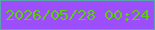 文字の大きさ：1、枠の色：5aa2ad、背景の色：9c4efa、文字の色：5dcc13 無料ブログパーツのブログ時計