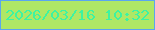 文字の大きさ：5、枠の色：5aa6ef、背景の色：afe765、文字の色：3df3a2 無料ブログパーツのブログ時計