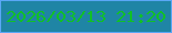 文字の大きさ：5、枠の色：5aa7f5、背景の色：1f85a5、文字の色：11c027 無料ブログパーツのブログ時計