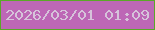 文字の大きさ：1、枠の色：5aa828、背景の色：bd67b6、文字の色：d6c3da 無料ブログパーツのブログ時計