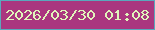 文字の大きさ：2、枠の色：5aa8bc、背景の色：aa367f、文字の色：e0f5ba 無料ブログパーツのブログ時計