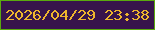 文字の大きさ：4、枠の色：5aa90e、背景の色：37144b、文字の色：eeb52d 無料ブログパーツのブログ時計