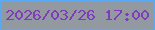 文字の大きさ：3、枠の色：5aa9f4、背景の色：9299a1、文字の色：7f3bba 無料ブログパーツのブログ時計