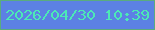 文字の大きさ：3、枠の色：5aac7f、背景の色：5c81e4、文字の色：4ce9b6 無料ブログパーツのブログ時計
