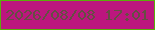 文字の大きさ：1、枠の色：5aad0a、背景の色：bc167e、文字の色：664e43 無料ブログパーツのブログ時計