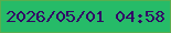 文字の大きさ：4、枠の色：5aad4f、背景の色：26bb68、文字の色：320366 無料ブログパーツのブログ時計