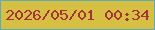 文字の大きさ：4、枠の色：5aaeb6、背景の色：d7bf43、文字の色：a5333a 無料ブログパーツのブログ時計
