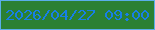 文字の大きさ：5、枠の色：5aaeea、背景の色：2b8033、文字の色：177fe6 無料ブログパーツのブログ時計
