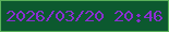 文字の大きさ：5、枠の色：5ab25a、背景の色：0c592f、文字の色：8a2fd1 無料ブログパーツのブログ時計