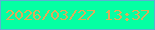 文字の大きさ：3、枠の色：5ab2d3、背景の色：05ffa3、文字の色：deac5a 無料ブログパーツのブログ時計