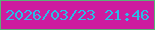 文字の大きさ：5、枠の色：5ab377、背景の色：cd1c9f、文字の色：29bee6 無料ブログパーツのブログ時計