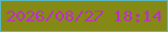 文字の大きさ：3、枠の色：5ab7c1、背景の色：858915、文字の色：bb2fc9 無料ブログパーツのブログ時計