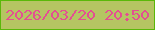 文字の大きさ：2、枠の色：5ab809、背景の色：b5c562、文字の色：e44f92 無料ブログパーツのブログ時計