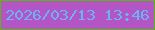文字の大きさ：3、枠の色：5ab90f、背景の色：b355c5、文字の色：6ab4f6 無料ブログパーツのブログ時計