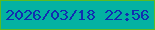 文字の大きさ：3、枠の色：5abb22、背景の色：03b2a2、文字の色：112db1 無料ブログパーツのブログ時計