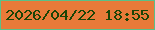 文字の大きさ：5、枠の色：5ac088、背景の色：e87a39、文字の色：1b4406 無料ブログパーツのブログ時計
