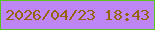 文字の大きさ：3、枠の色：5ac31e、背景の色：be85f5、文字の色：96630e 無料ブログパーツのブログ時計