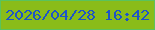 文字の大きさ：1、枠の色：5ac35d、背景の色：8abc19、文字の色：1d54c7 無料ブログパーツのブログ時計