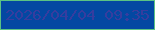 文字の大きさ：4、枠の色：5ac384、背景の色：0348a2、文字の色：363d9f 無料ブログパーツのブログ時計